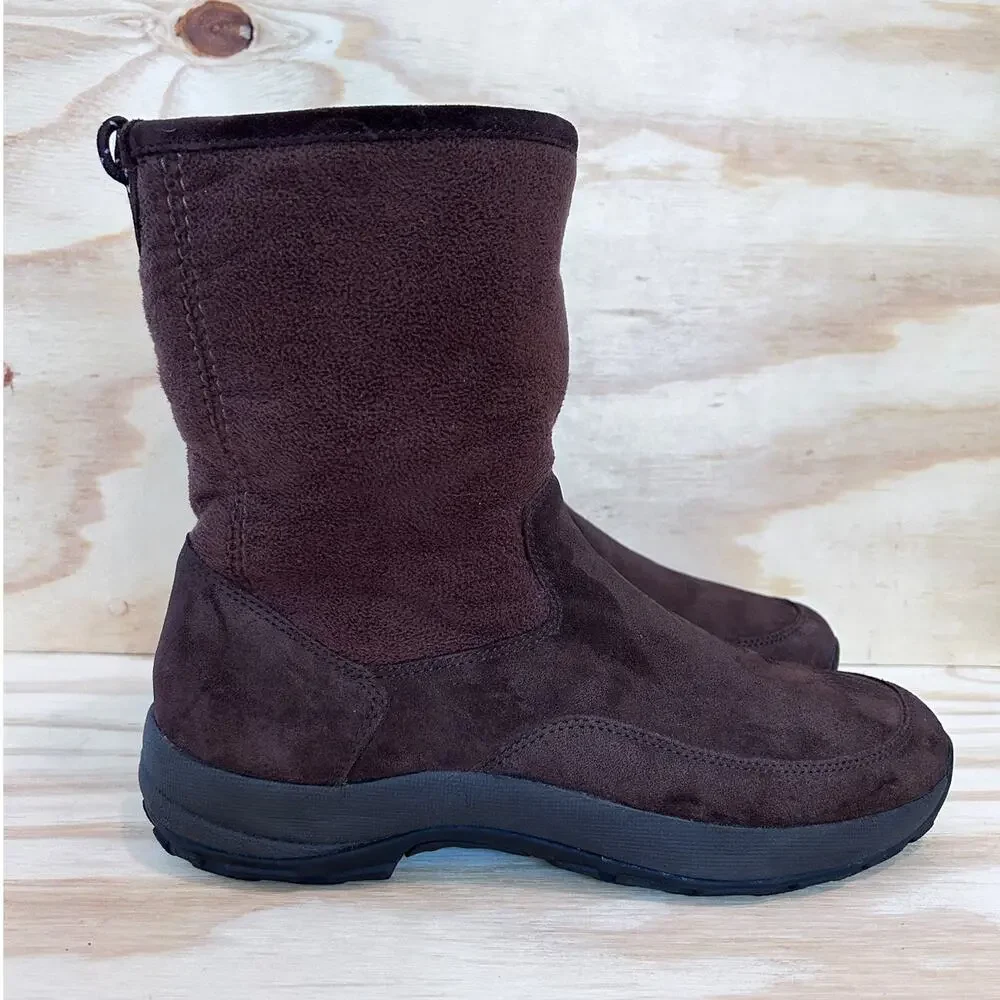 L.L. Bean - Suede Fleece Zip Up Tall - Winter Boots - Brown - Men's - 9.5 -05455